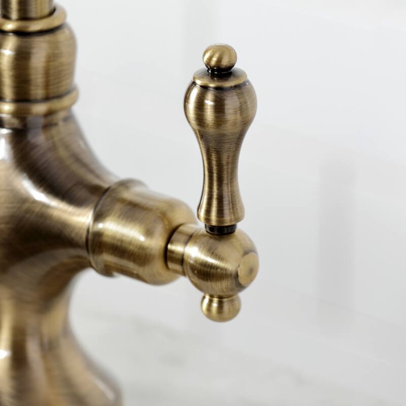 Vintage Two-Handle Kitchen Faucet with Brass Sprayer