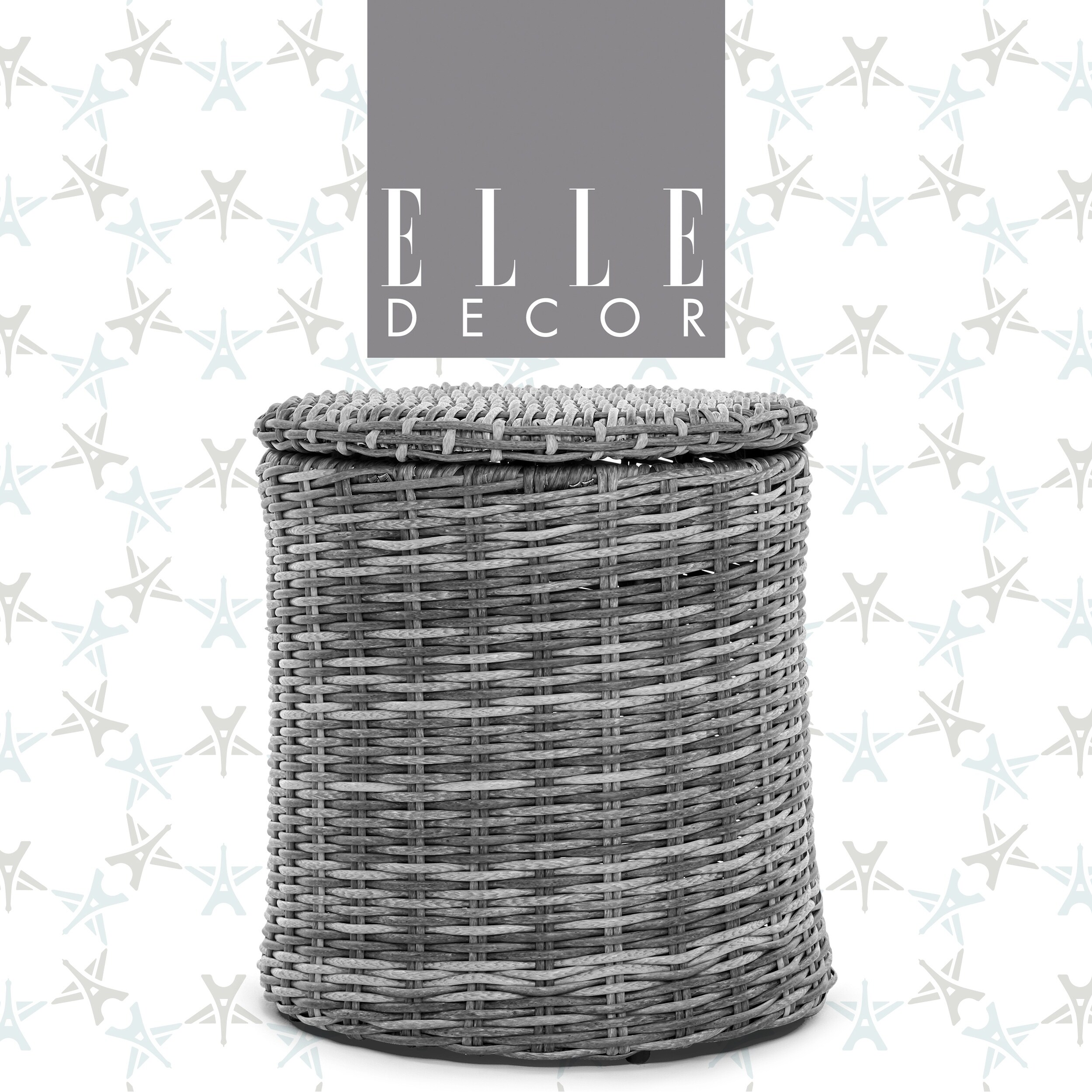 Shop Elle Decor Vallauris Outdoor Storage Side Table Gray Wicker Overstock 15925241