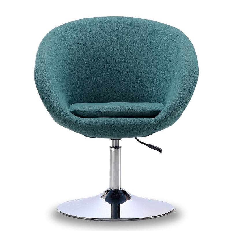 Manhattan Comfort Hopper Chrome Faux Leather Adjustable Height Chair (Set of 2)