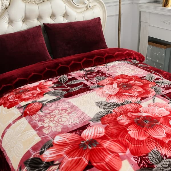 Heavy Crafted Floral Thick Winter Soft King Size Blanket 9 Lbs Overstock 32355550