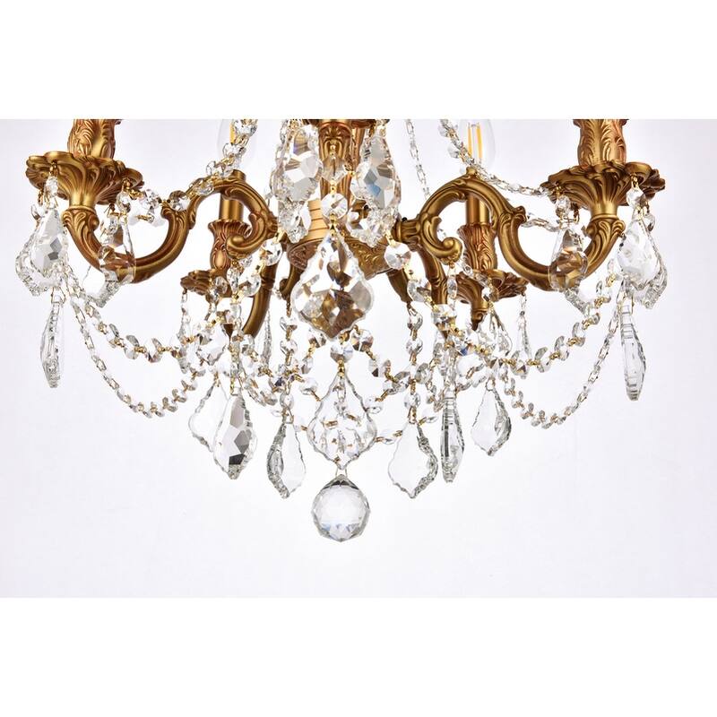 Somette Meilen 5-light Royal Cut Crystal and French Gold Chandelier