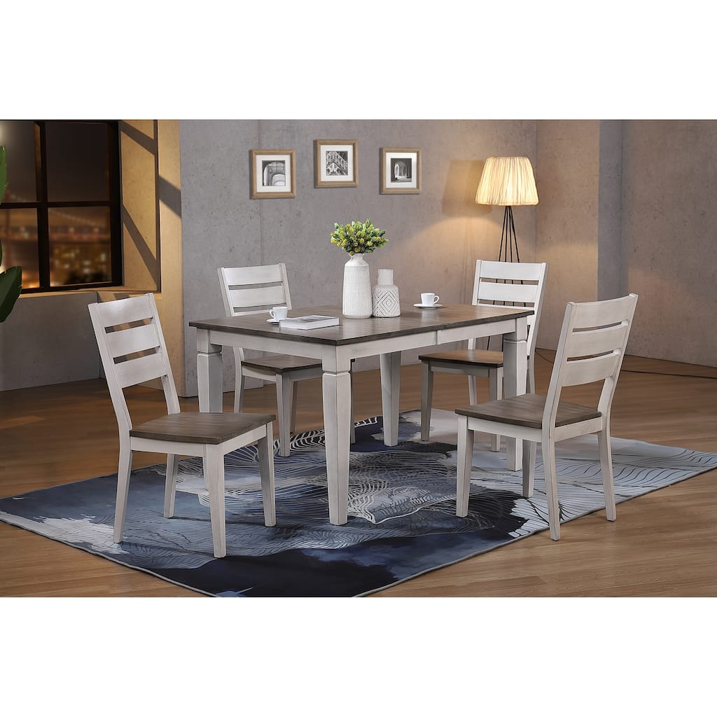 Loft Ash & Stormy White Contemporary Ladderback 5-Piece Dining Set