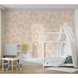 Kids Wallpaper Wall Mural - Pastel Rainbows - Bed Bath & Beyond - 42457807