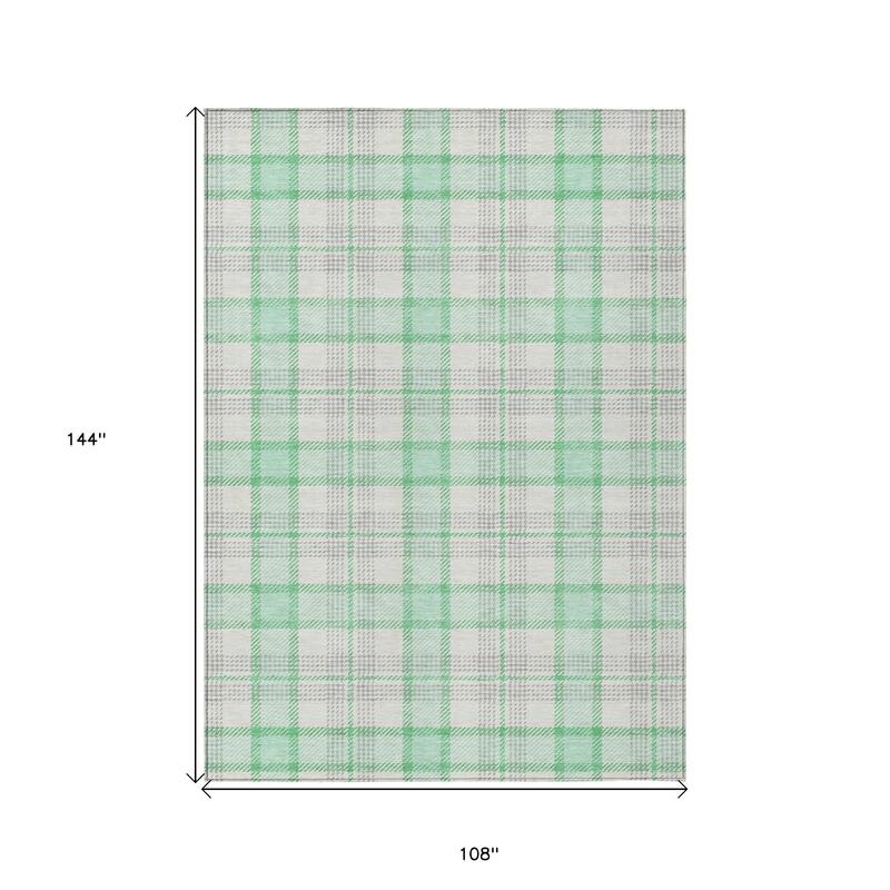 HomeRoots Plaid Transitional Rectangle Outdoor Rug