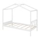 preview thumbnail 8 of 7, White Twin Size Wood House Bed w/ Storage Space Platform Bed Frame for Kids,Teens,Girls,Boys No Box Spring Needed, Easy Assembly