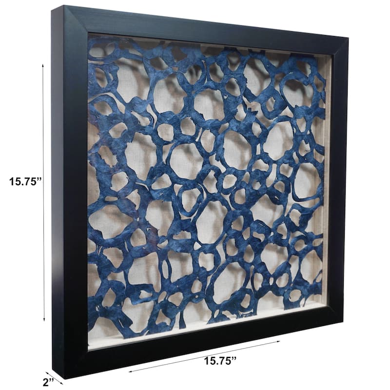 HUJI Abstract Handmade Paper Art Shadow Box Wall Decor