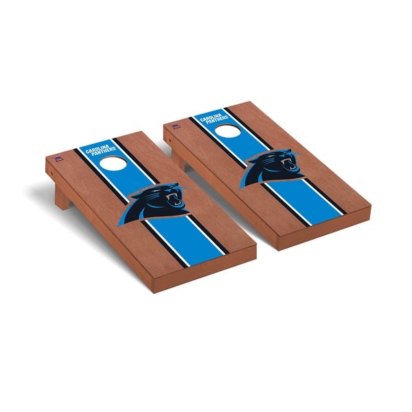slide 2 of 5, Carolina Panthers NFL Football Rosewood Cornhole Board Set 2