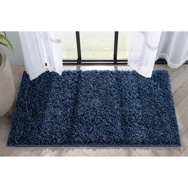 Well Woven Elle Basics Emerson Shag Area Rug - 2' 3" x 3' 11" - Dark Blue