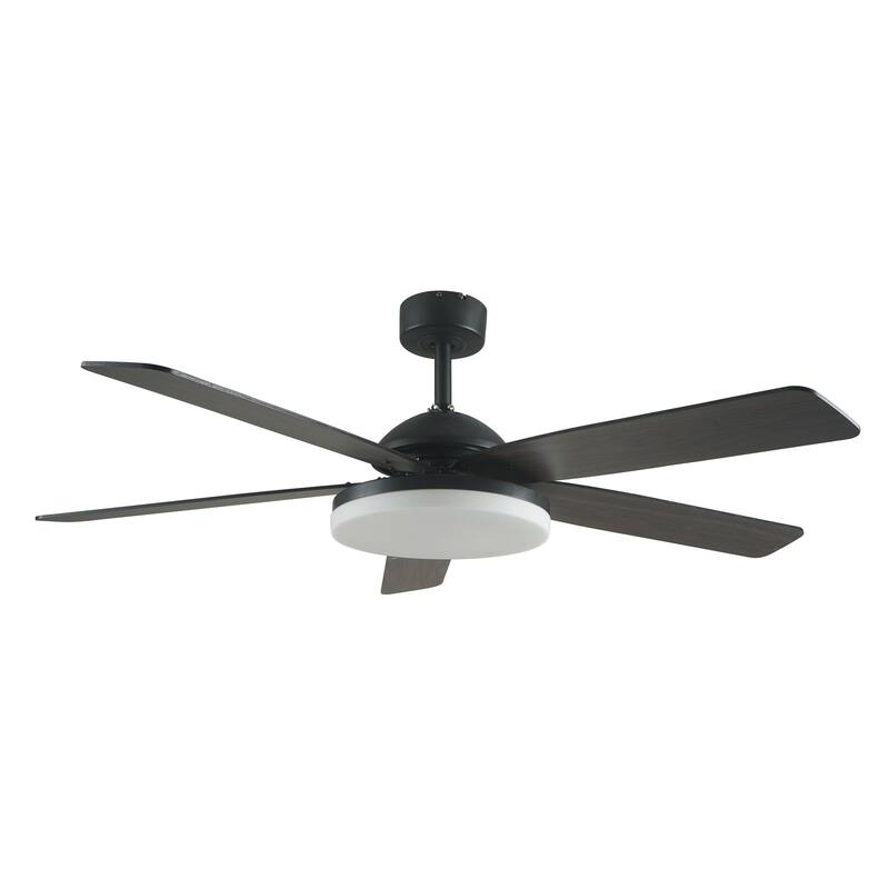 Good Housekeeping 52" Adeline Indoor 5-Blade Ceiling Fan with Integrated LED & Remote Control - Matte Black