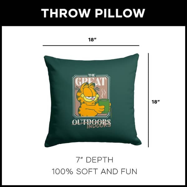 dimension image slide 1 of 6, Nickelodeon Garfield 18 Inch Throw Pillow