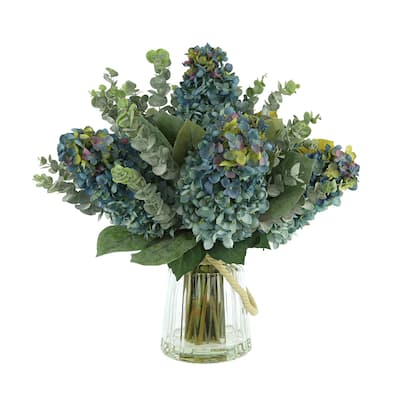 Cone Hydrangeas and Eucalyptus Arrangement