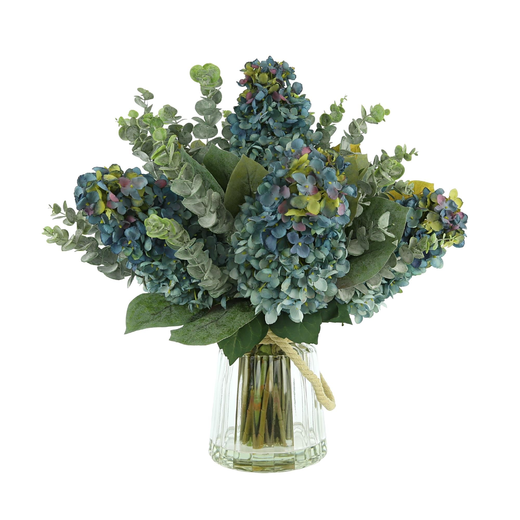Cone Hydrangeas and Eucalyptus Arrangement