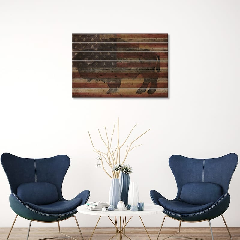 American Bison I Print On Wood by Diego Tirigall - Multi-Color