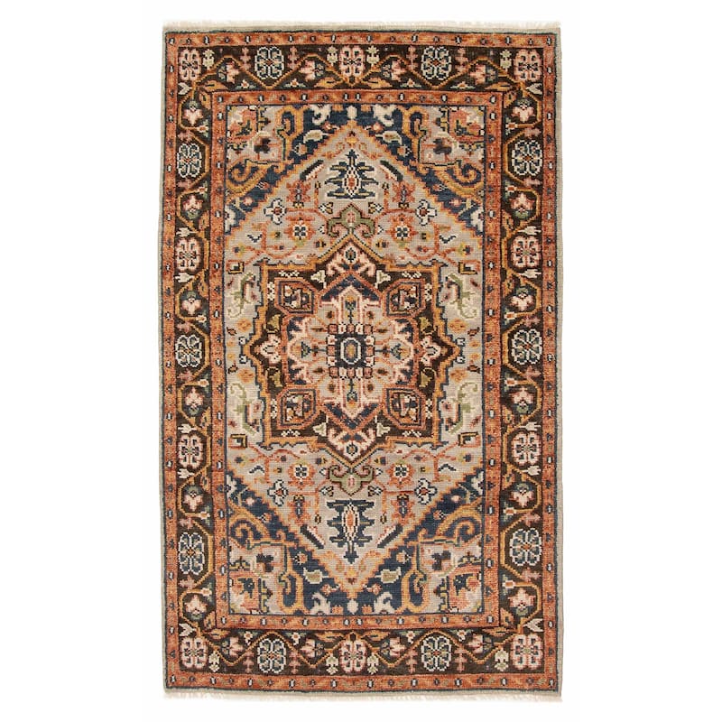 ECARPETGALLERY Hand-knotted Jules Serapi Light Grey Wool Rug - 4'10 x 8'1 - Light Grey - 4'10 x 8'1