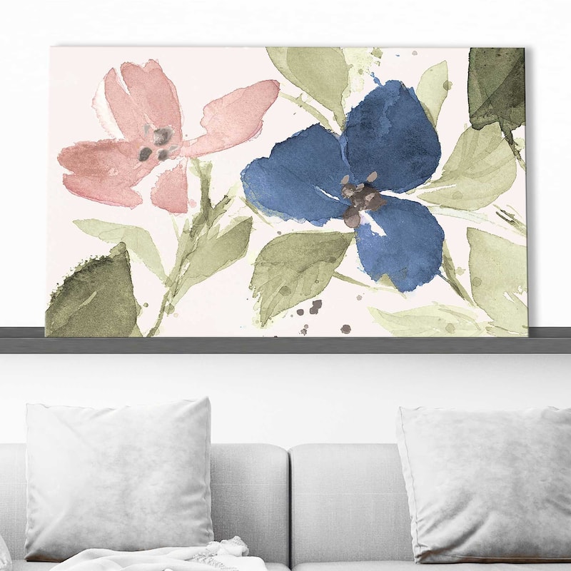 "Watercolor Blooms I" Print on Canvas