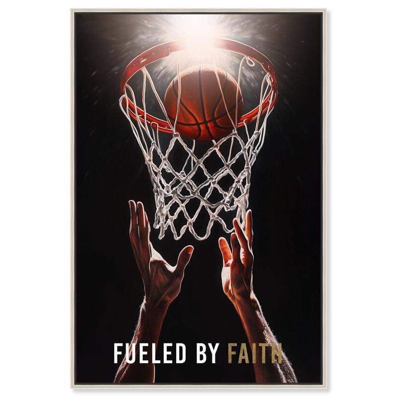 Fueled by Faith Basketball Canvas by Art Remedy - Silver - 36" x 54"