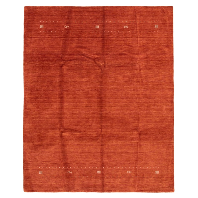 ECARPETGALLERY Hand Loomed Kashkuli Gabbeh Dark Copper Wool Rug - 8'0 x 9'10 - Dark Copper - 8'0 x 9'10