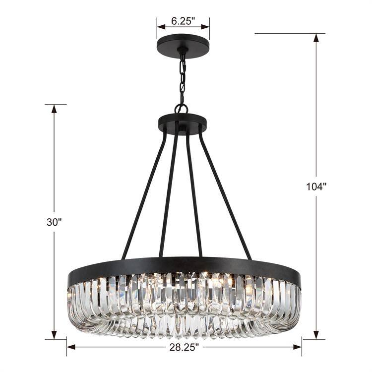 Alister 10 Light Charcoal Bronze Chandelier - 28'' W x 30'' H
