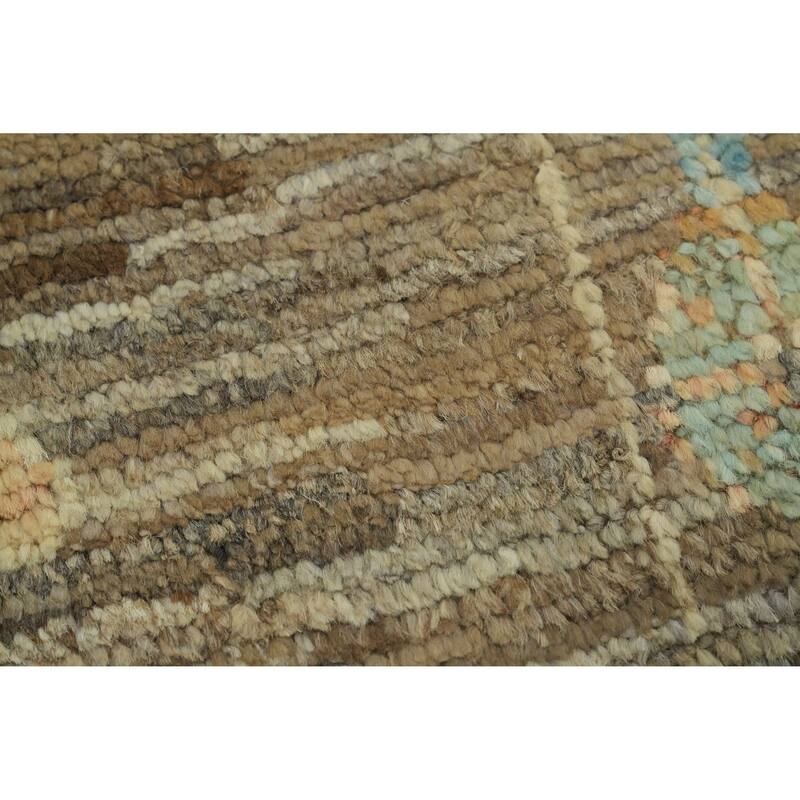 Hand Knotted Oriental 100% Wool Carpet Transitional All-Over Brown Oushak Area Rug - 17' 8'' X 12' 0''