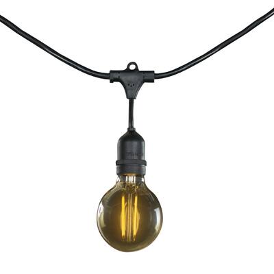 Bulbrite 48 ft, 15-Socket (E26) Decorative String Light Kit, Black