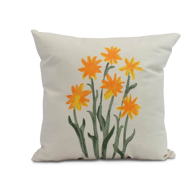 18 x 18 inch Daffodils Outdoor Pillow - Yellow