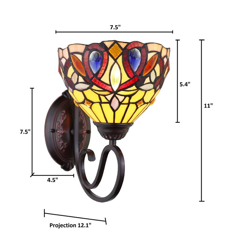 Tiffany Victorian Design 1-light Dark Bronze Wall Sconce