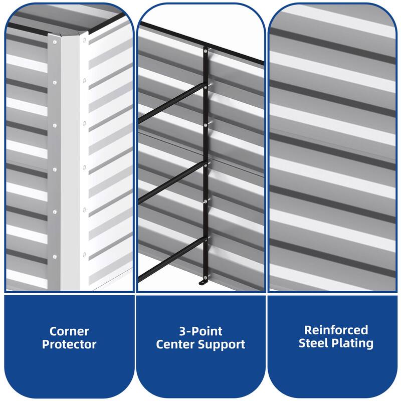 Silver Raised Garden Bed Kit for Vegetables, Flowers, Herbs-Set of 2