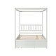 preview thumbnail 11 of 13, Nestfair Full Size Canopy Bed with Twin Trundle, Kids Solid Wood Platform Bed Frame w/ Headboard, No Box Spring Needed