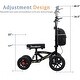 preview thumbnail 6 of 4, Black All Terrain Foldable Economical Knee Scooter Walker, for Foot Injuries Compact Crutches Alternative