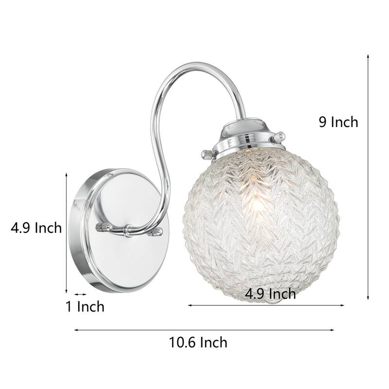 Acroma Clear and Glass Shade Modern Armed Sconce Wall Sconces