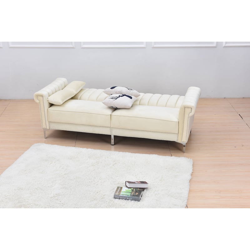 Legend Furniture Covertible Velvet Sofa Bed Sleeper