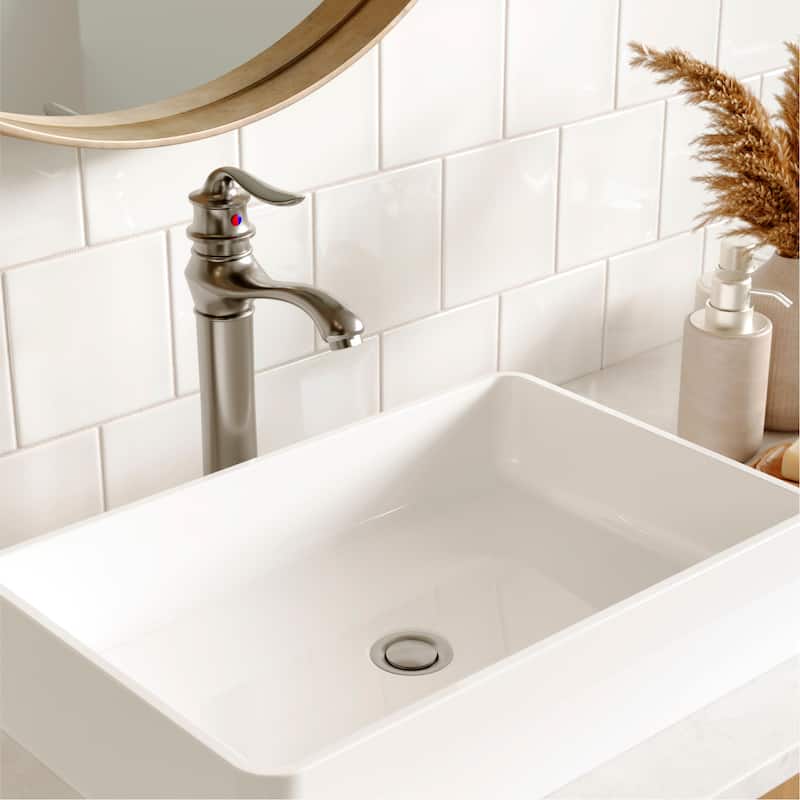 Karran Dartford Single Hole Single Handle Vessel Bathroom Faucet with Matching Pop-up Drain