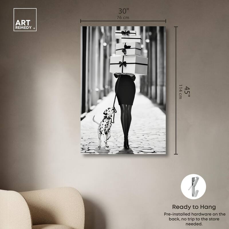 City Dalmatian Canvas by Art Remedy, Gallery Wrapped