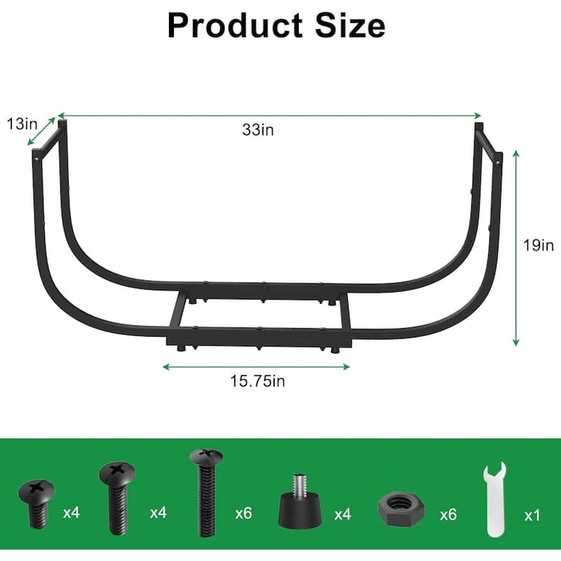 U-Shaped Firewood Rack and Outdoor for Fireplace Wood Storage