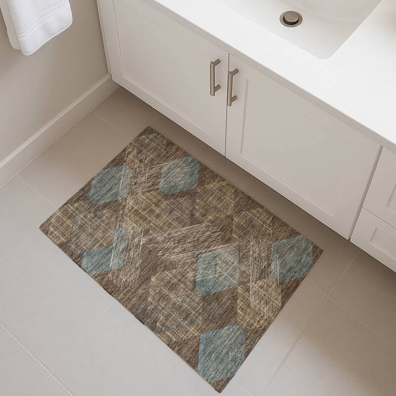 Machine Washable Indoor/ Outdoor Modern Hotchkiss Chantille Rug