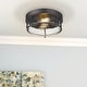preview thumbnail 3 of 11, 2-Light Farmhouse Flush Mount Ceiling Lights with Seeded Glass