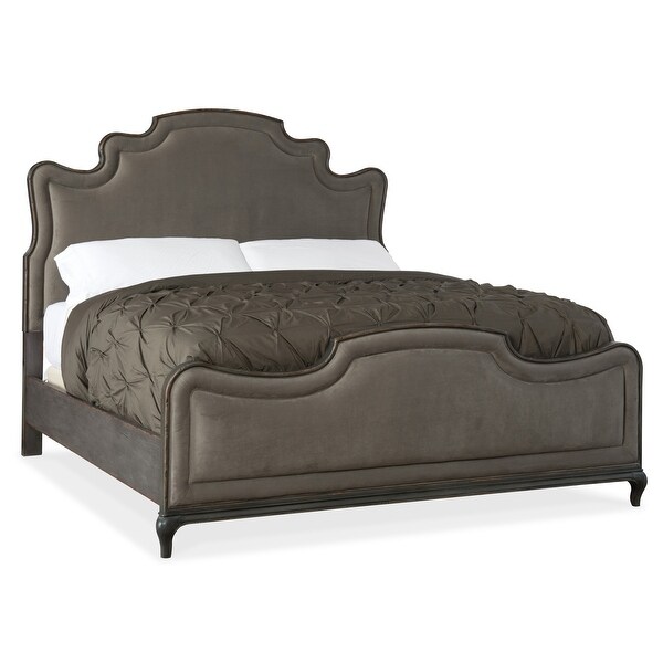 Hooker Furniture 1610-90851-GRY Arabella Queen Hardwood Upholstered Headboard - Painted Charcoal / Gray