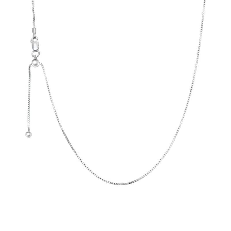 Victoria Townsend .925 Sterling Silver Adjustable Box Chain Necklace - Adjustable Length - White