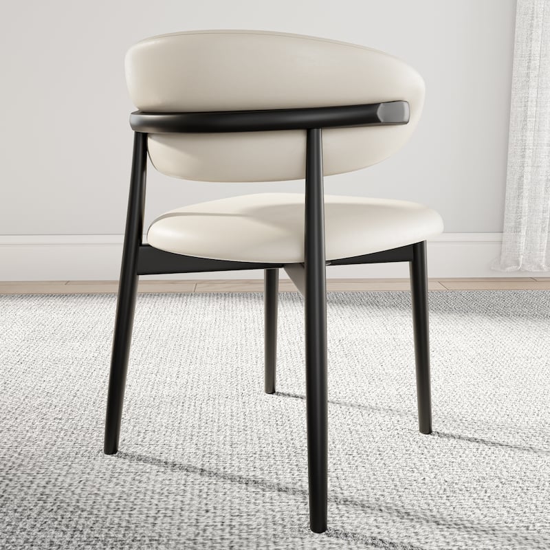Upholstery Dining Chairs Side Chairs Set of 2 - Black,White