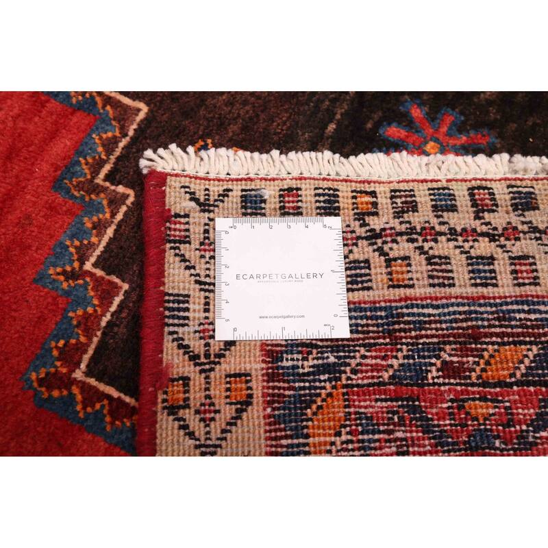 ECARPETGALLERY Hand-knotted Melis Black, Red Wool Rug - 5'0 x 6'4