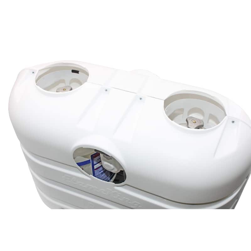 Flame King Dual 30LB Propane Tank Light Plastic Heavy Duty Cover (White)