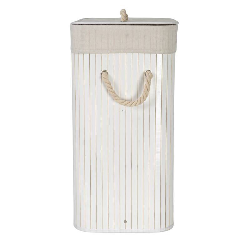Household Essentials Bamboo Laundry Hamper with Handles and Removable Laundry Bag
