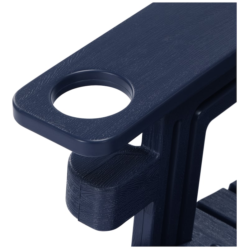 Polytrends Coastline Outdoor Poly Adirondack Chair Set with Connecting Tray & Cup Holder