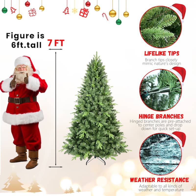 5FT Classic Christmas Tree with 967 PE+PVC Tips - Realistic Hinged Branches,Stable Metal Stand, Full Natural Look