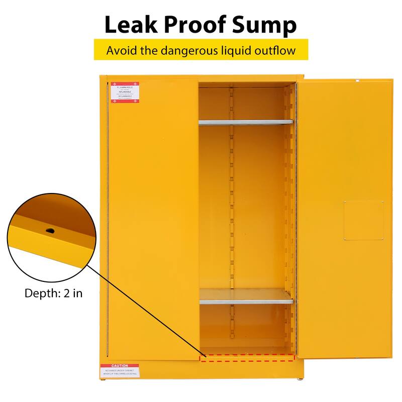 Steel Flammable Safe Storage Cabinet with 2 Shelf