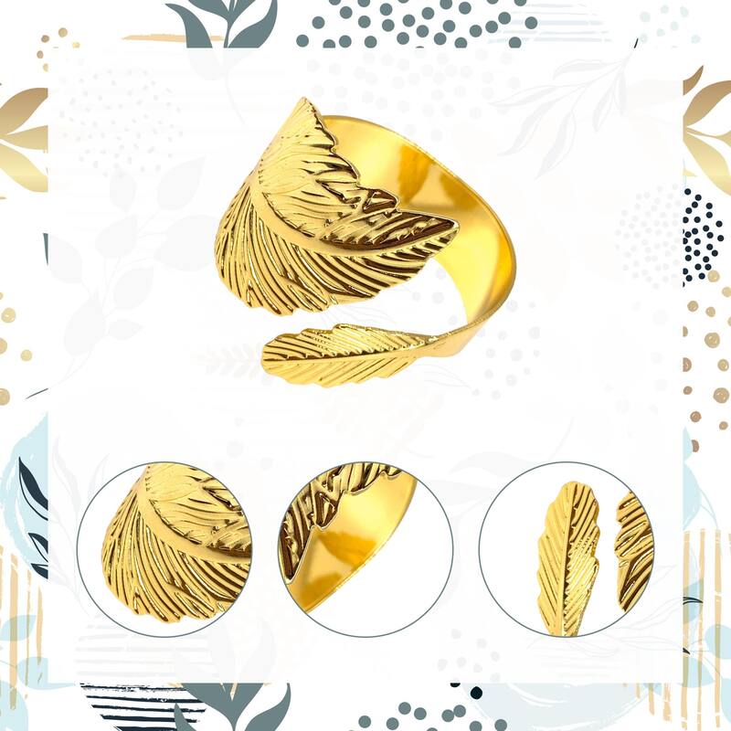 12pcs Gold Leaf Napkin Rings Set
