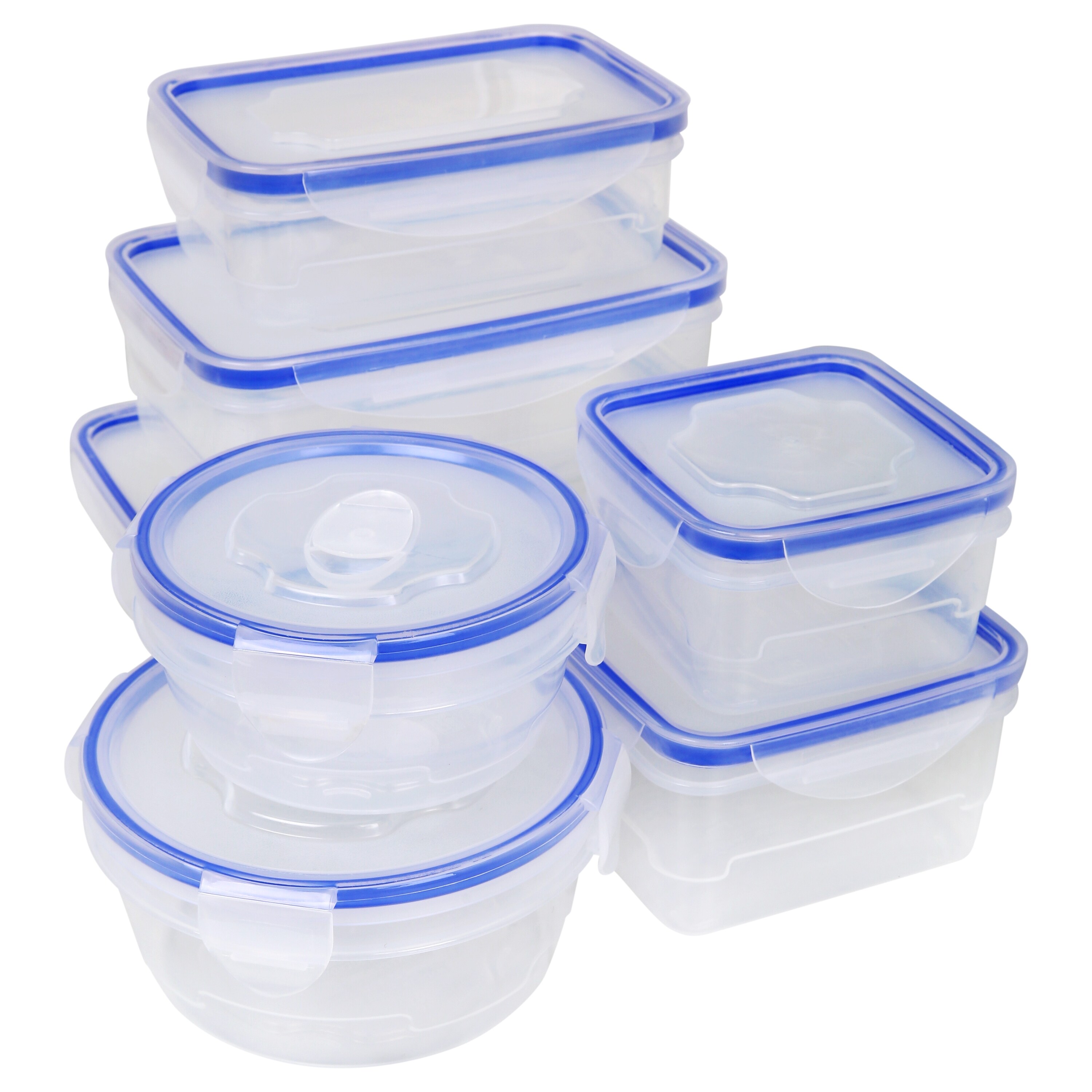 32 Piece Food Storage Containers Set with Easy Snap Lids (16 Lids + 16  Containers) - Airtight Plastic Containers for Pantry & Kitchen Organization  