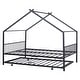 preview thumbnail 14 of 28, Full Size Metal House Bed with Twin Size Trundle