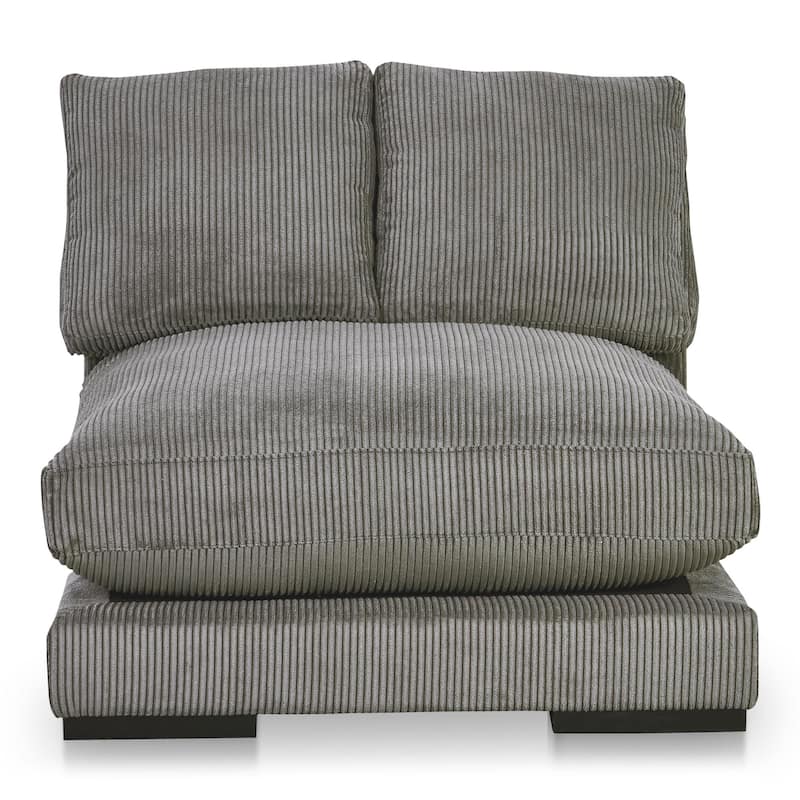 NADAAL STUDIOS Keira, Slipper Chair, Corduroy Upholstery - 41.5"W x46"D x33"H - Charcoal