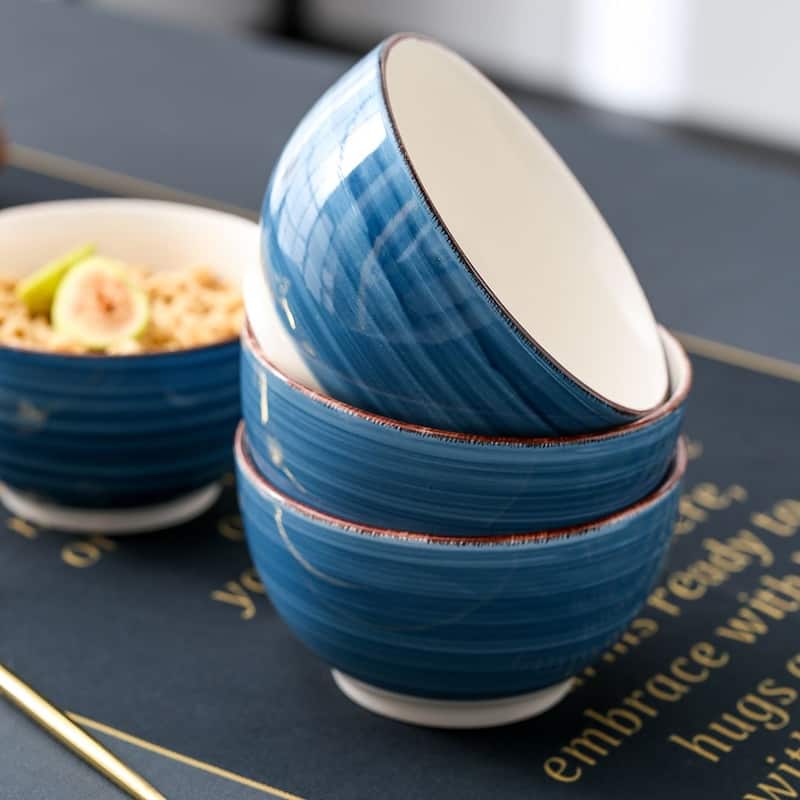 vancasso Bella 5.5 Inch Stoneware Large Serving Bowl Set,24Oz.